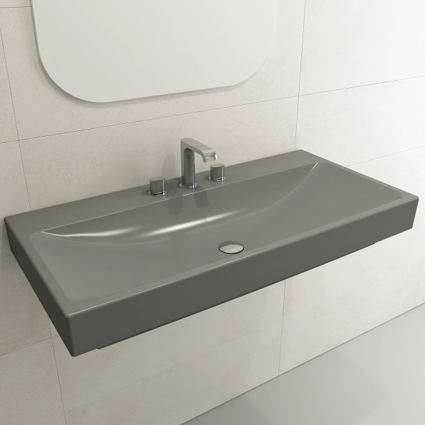 BOCCHI 1079-XXX-0127 Scala Arch 39.75 Inch 3-Hole Wall-Mounted Fireclay Sink