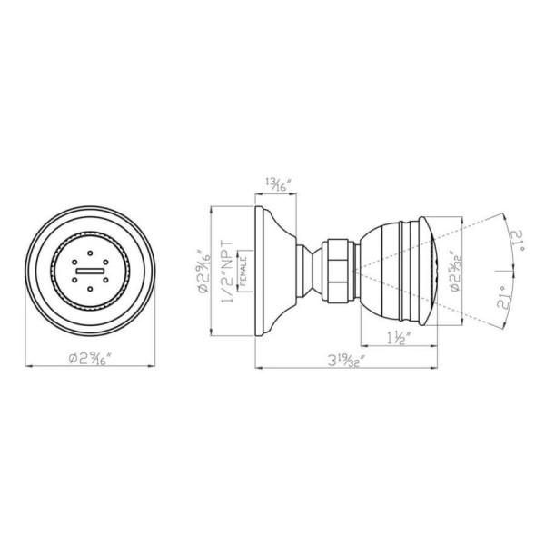 Rohl 1095/8 Michael Berman 1-Hole installation Multi-Function Body Spray
