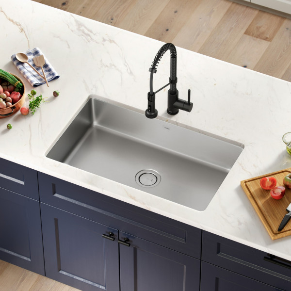 Kraus KA1US32B Dex 32” Undermount 16 Gauge Stainless  Single Bowl Kitchen Sink