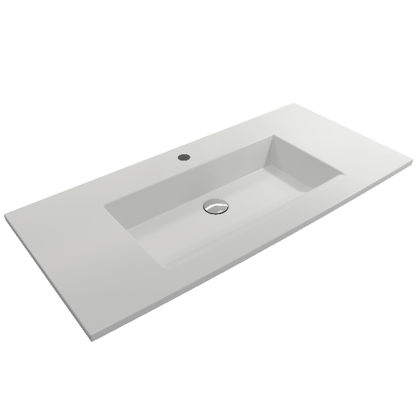 BOCCHI 1105-XXX-0126 Ravenna 40.5 Inch Wall-Mounted Fireclay Sink with Overflow