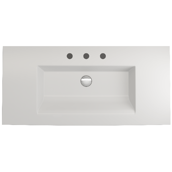 BOCCHI 1105-XXX-0127 Ravenna 40.5 Inch 3-Hole Wall-Mounted Fireclay Sink