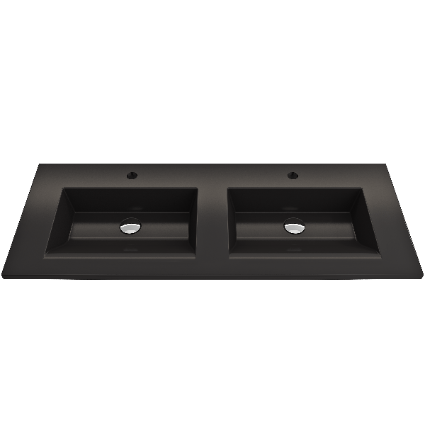 BOCCHI 1111-xxx-0132 Ravenna Fireclay 48 in. Double Bowl for Two 1-Hole Faucets 