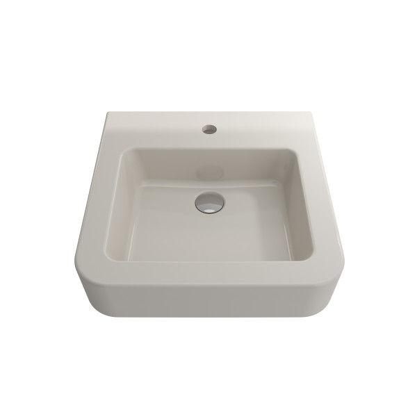 BOCCHI 1122-XXX-0126 Parma Wall-Mounted Sink Fireclay 19.75" 1-Hole + Overflow