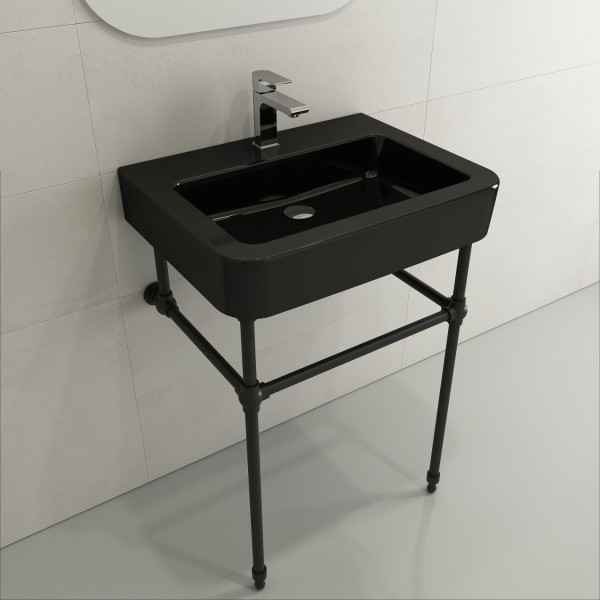 BOCCHI 1123-XXX-0126 Parma Wall-Mounted Sink Fireclay 25.5 in. 1-Hole Overflow