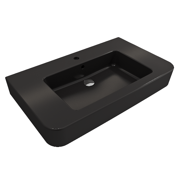 BOCCHI 1124-XXX-012X Parma Wall-Mounted Sink Fireclay 33.5" 1-Hole with Overflow