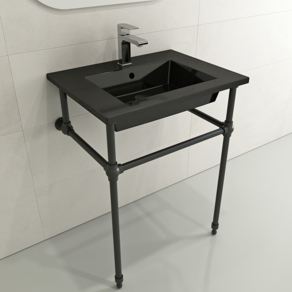 BOCCHI 1161-XXX-012X Ravenna Wall-Mounted Sink Fireclay 24.5" 1-Hole + Overflow
