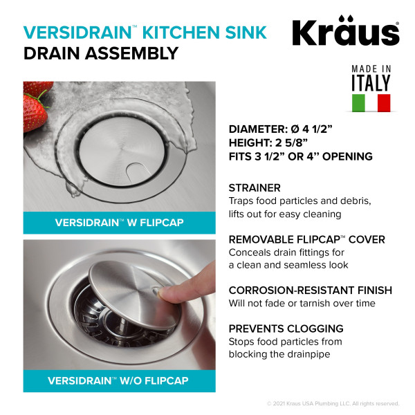 Kraus KA1US33B Dex 33” Undermount 16 Gauge Stainless  Single Bowl Kitchen Sink