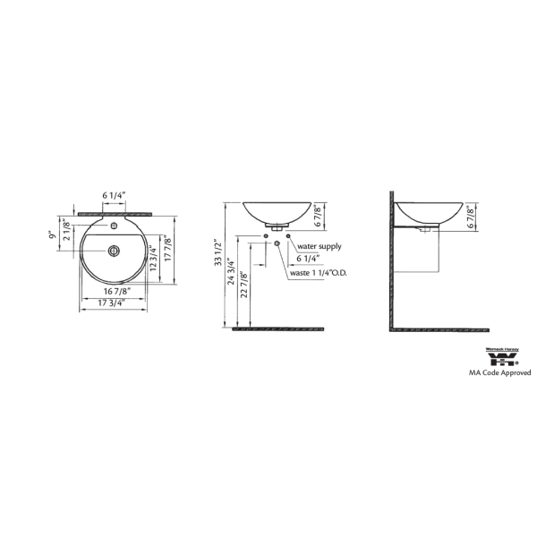 Cheviot 1225-..-1 York Vessel Sink with Single Hole Drilling