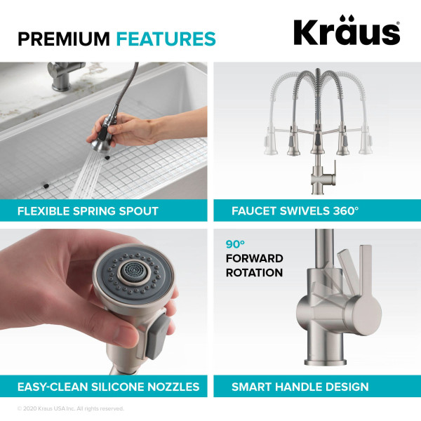 Kraus KPF-1691SFS Pull-Down Single Handle Kitchen Faucet