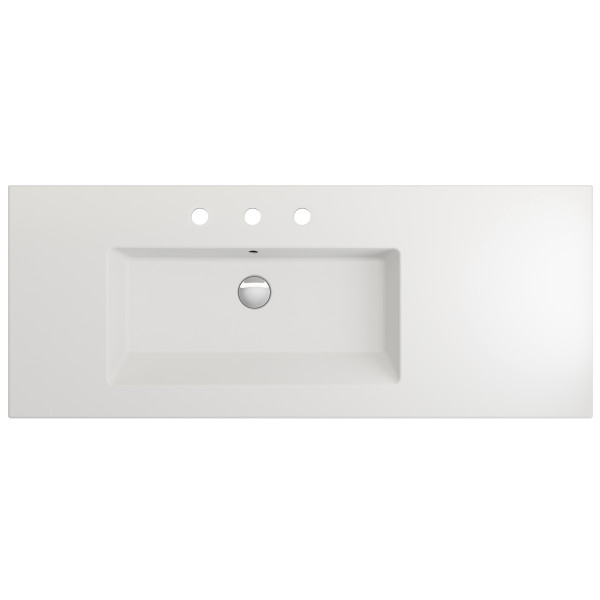 BOCCHI 1305-XXX-012X Ravenna Wall-Mounted Sink Fireclay 47.5 in. with Overflow