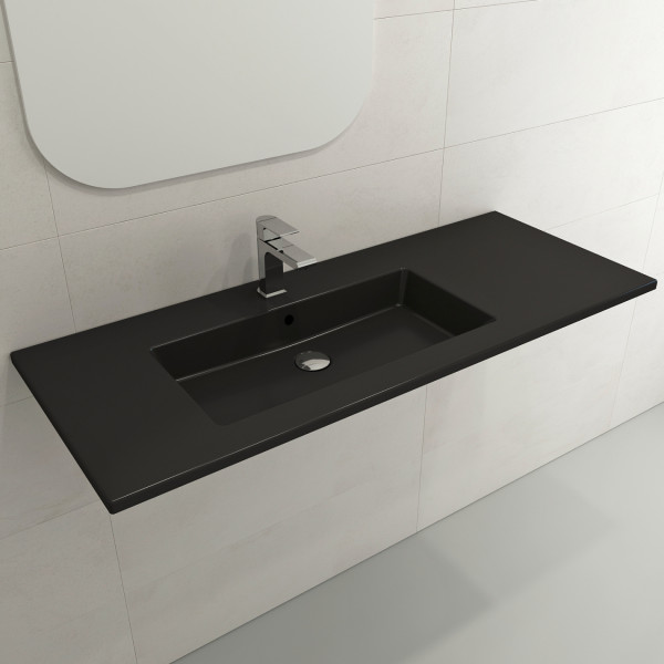 BOCCHI 1305-XXX-012X Ravenna Wall-Mounted Sink Fireclay 47.5 in. with Overflow