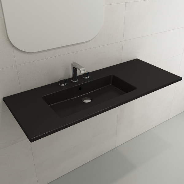 BOCCHI 1305-XXX-012X Ravenna Wall-Mounted Sink Fireclay 47.5 in. with Overflow