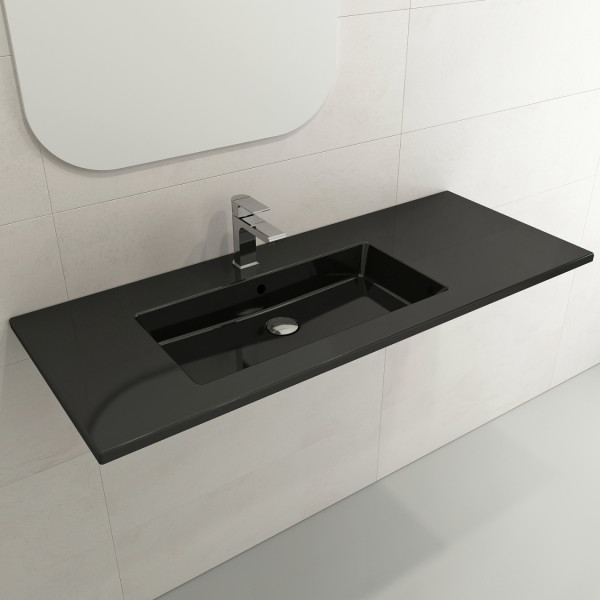 BOCCHI 1305-XXX-012X Ravenna Wall-Mounted Sink Fireclay 47.5 in. with Overflow