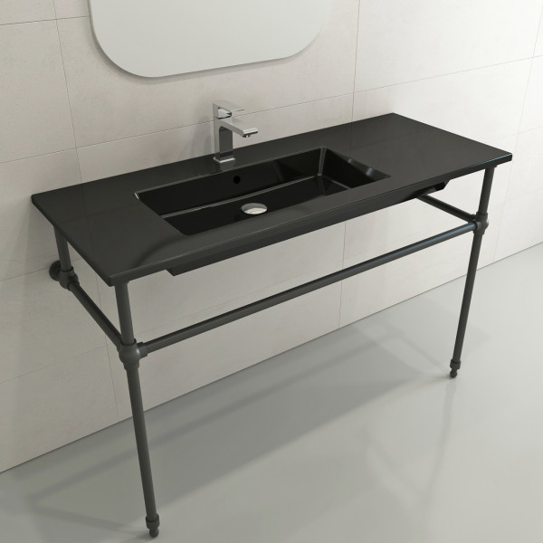 BOCCHI 1305-XXX-012X Ravenna Wall-Mounted Sink Fireclay 47.5 in. with Overflow