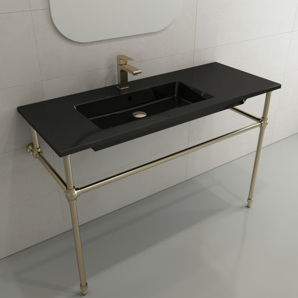 BOCCHI 1305-XXX-012X Ravenna Wall-Mounted Sink Fireclay 47.5 in. with Overflow