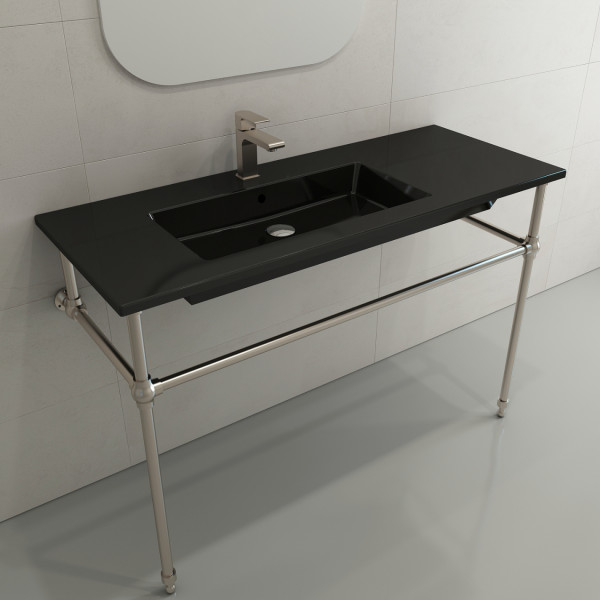 BOCCHI 1305-XXX-012X Ravenna Wall-Mounted Sink Fireclay 47.5 in. with Overflow