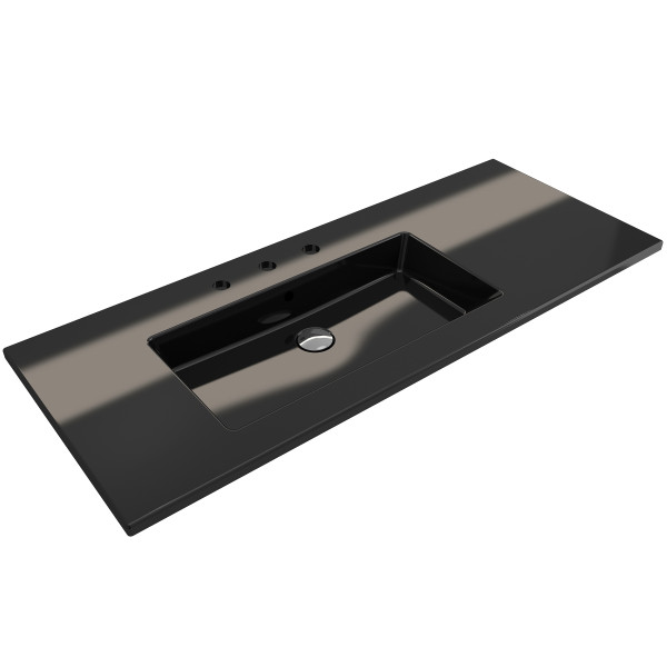 BOCCHI 1305-XXX-012X Ravenna Wall-Mounted Sink Fireclay 47.5 in. with Overflow