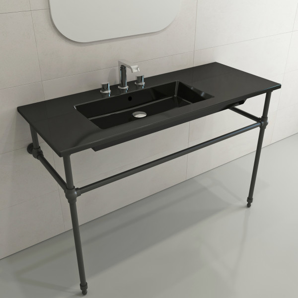 BOCCHI 1305-XXX-012X Ravenna Wall-Mounted Sink Fireclay 47.5 in. with Overflow