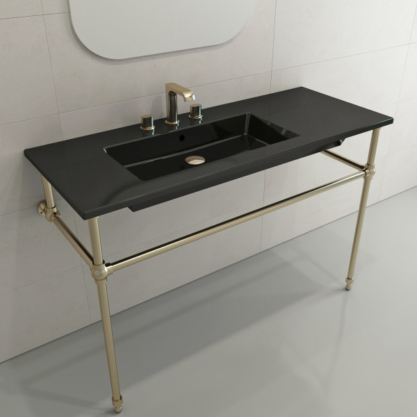 BOCCHI 1305-XXX-012X Ravenna Wall-Mounted Sink Fireclay 47.5 in. with Overflow