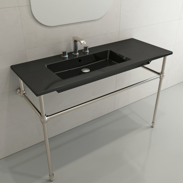 BOCCHI 1305-XXX-012X Ravenna Wall-Mounted Sink Fireclay 47.5 in. with Overflow