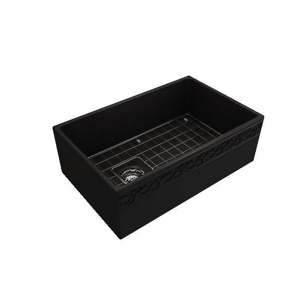 BOCCHI 1347-00x-0120 Apron Front Fireclay 30" Single Bowl Kitchen Sink