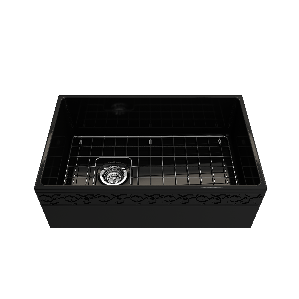 BOCCHI 1347-00x-0120 Apron Front Fireclay 30" Single Bowl Kitchen Sink