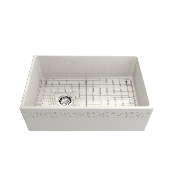 BOCCHI 1347-00x-0120 Apron Front Fireclay 30" Single Bowl Kitchen Sink