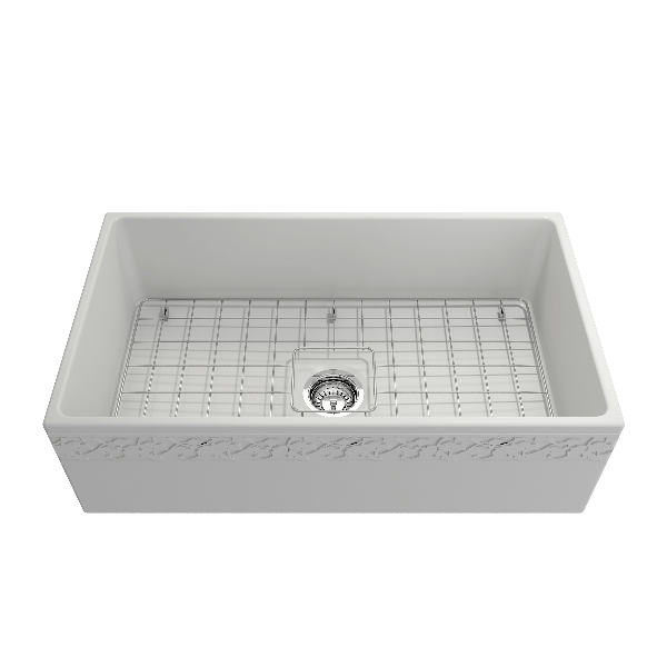 BOCCHI 1353-XXX-0120 Vigneto Apron Front Fireclay 33" Single Bowl Kitchen Sink