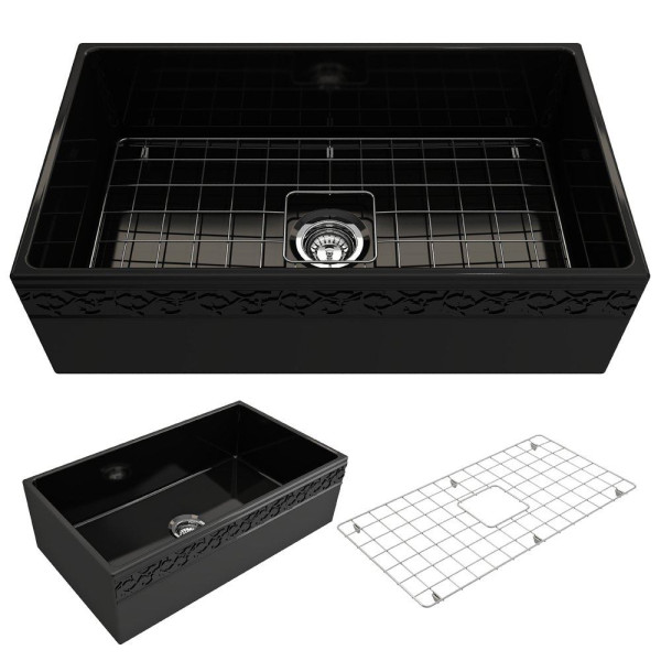 BOCCHI 1353-XXX-0120 Vigneto Apron Front Fireclay 33" Single Bowl Kitchen Sink