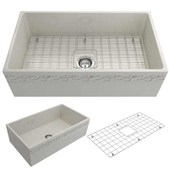BOCCHI 1353-XXX-0120 Vigneto Apron Front Fireclay 33" Single Bowl Kitchen Sink