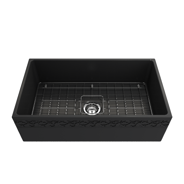 BOCCHI 1353-XXX-0120 Vigneto Apron Front Fireclay 33" Single Bowl Kitchen Sink