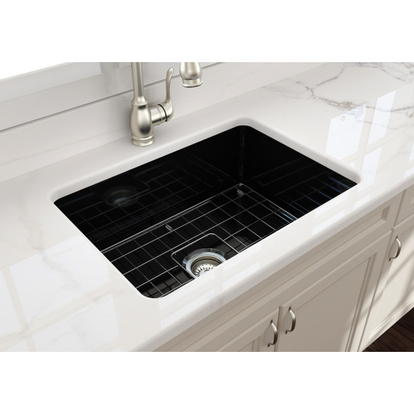 BOCCHI 1360-0120 Undermount Fireclay 27 Inch Single Bowl Kitchen Sink