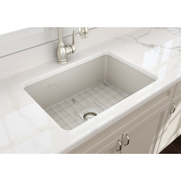 BOCCHI 1360-0120 Undermount Fireclay 27 Inch Single Bowl Kitchen Sink