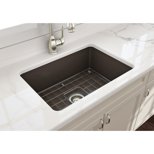 BOCCHI 1360-0120 Undermount Fireclay 27 Inch Single Bowl Kitchen Sink