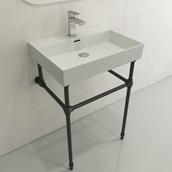 BOCCHI 1376-XXX-0126 Milano Sink Fireclay 24" Single Hole With Overflow