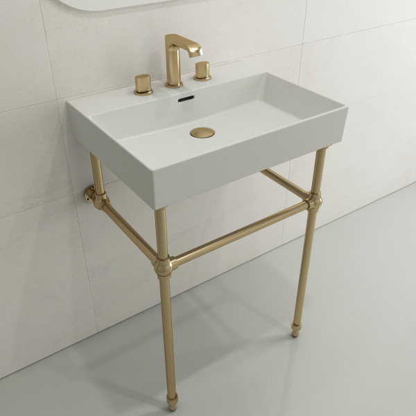 BOCCHI 1376-033-0127 Milano Sink Fireclay 24" Three Hole With Overflow