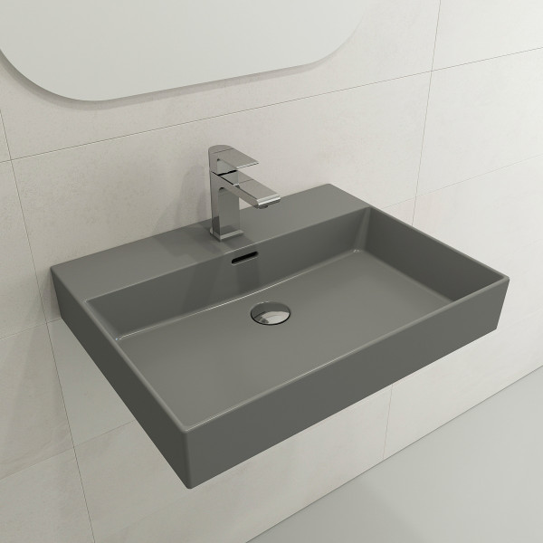 BOCCHI 1376-XXX-0126 Milano Sink Fireclay 24" Single Hole With Overflow