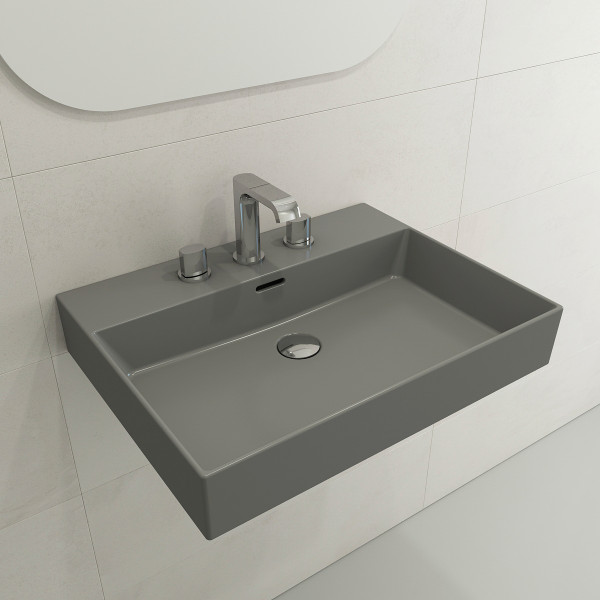BOCCHI 1376-033-0127 Milano Sink Fireclay 24" Three Hole With Overflow