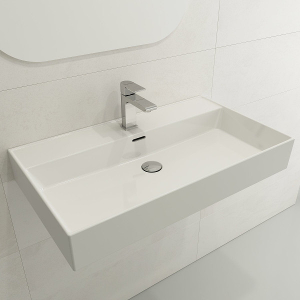 BOCCHI 1377-XXX-0126 Milano Wall-Mounted Fireclay Sink with Overflow