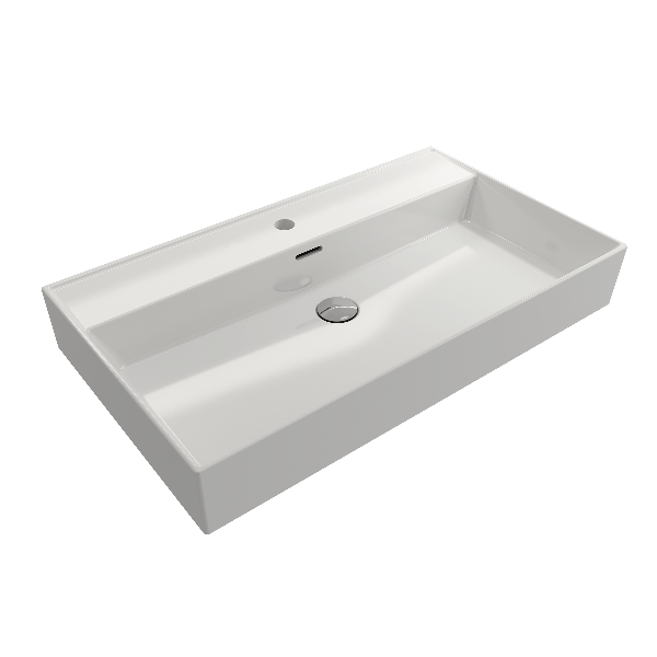 BOCCHI 1377-XXX-0126 Milano Wall-Mounted Fireclay Sink with Overflow
