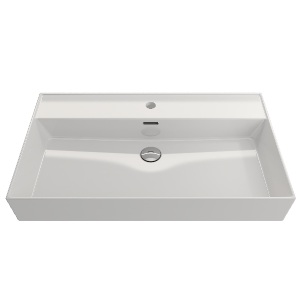 BOCCHI 1377-XXX-0126 Milano Wall-Mounted Fireclay Sink with Overflow
