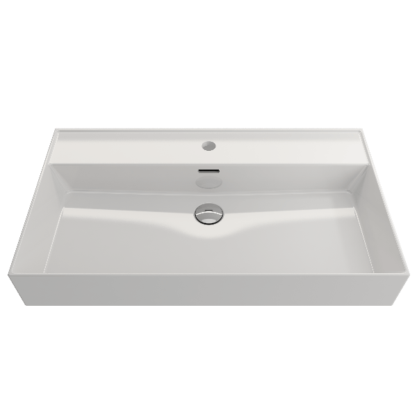 BOCCHI 1377-XXX-0126 Milano Wall-Mounted Fireclay Sink with Overflow