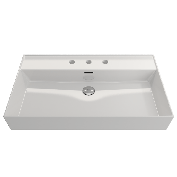 BOCCHI 1377-XXX-0127 Milano 32 Wall-Mounted Fireclay Sink with Overflow