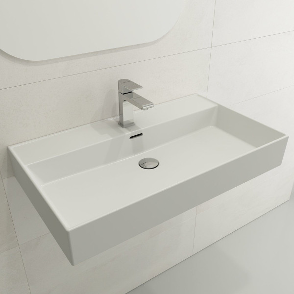 BOCCHI 1377-XXX-0126 Milano Wall-Mounted Fireclay Sink with Overflow