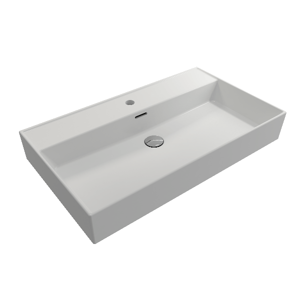 BOCCHI 1377-XXX-0126 Milano Wall-Mounted Fireclay Sink with Overflow