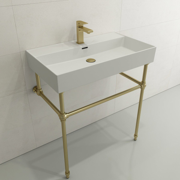 BOCCHI 1377-XXX-0126 Milano Wall-Mounted Fireclay Sink with Overflow