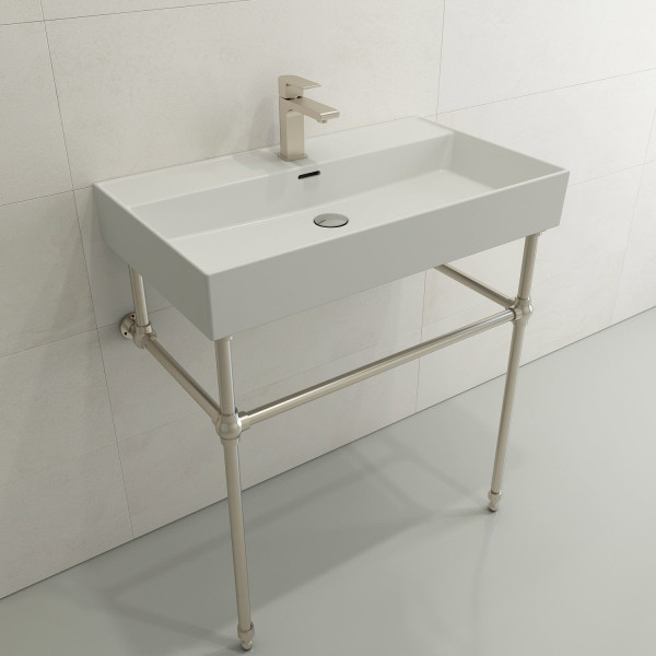 BOCCHI 1377-XXX-0126 Milano Wall-Mounted Fireclay Sink with Overflow