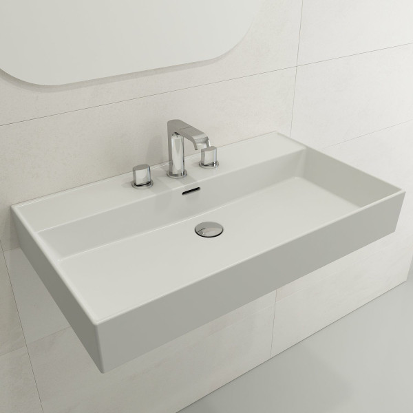 BOCCHI 1377-XXX-0127 Milano 32 Wall-Mounted Fireclay Sink with Overflow