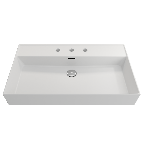 BOCCHI 1377-XXX-0127 Milano 32 Wall-Mounted Fireclay Sink with Overflow