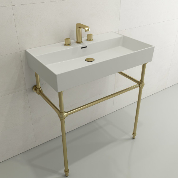 BOCCHI 1377-XXX-0127 Milano 32 Wall-Mounted Fireclay Sink with Overflow